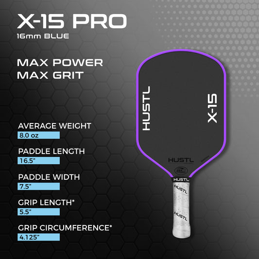 HUSTL X-15 PRO 16mm Purple Edge, Includes FREE Cover, Cap & Eraser