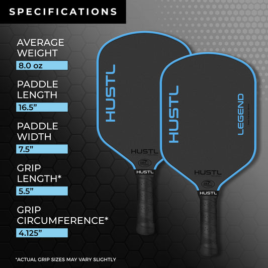 HUSTL Legend Raw Carbon 16mm BLUE EDGE, Includes FREE Cover, Cap & Eraser